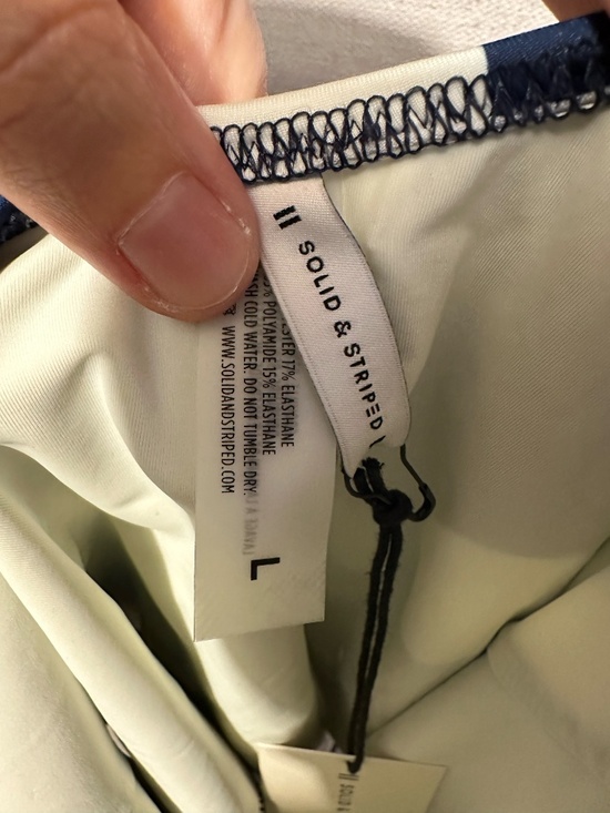 NWT Solid & Striped One-Piece Swimsuit - size L - Picture 4 of 4